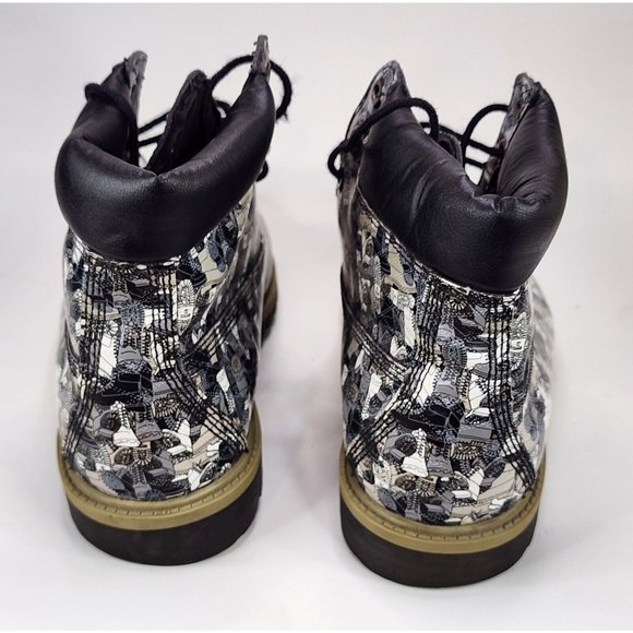 Timberland Boots Womens Size 6.5 Black Gray Juniors Classic Grunge Streetwear - Picture 3 of 9